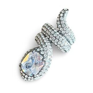 Joan Boyce Crystal Snake Ring Size 7.5